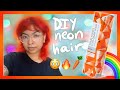 DIY neon orange hair dye 🍊 ion color brilliance review 🔥 scene kid hair in 2020
