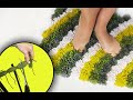 Простой нескользящий коврик с помпонами своими руками/non-slip mat with pompoms with your own hands