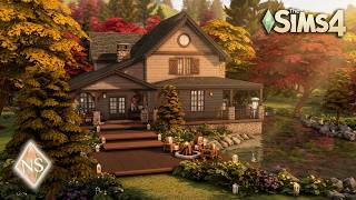 Cozy Lakeside Autumn Rustic House 🍂 |  The Sims 4 Speed Build (No CC)