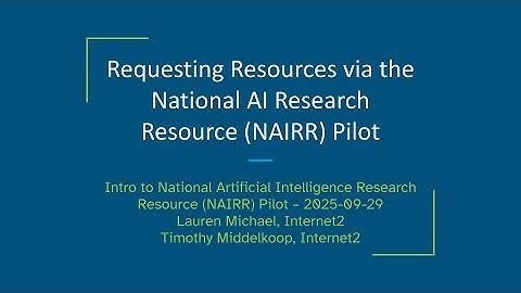 Requesting Resources via the National AI Research Resource Pilot (2025-09-29)