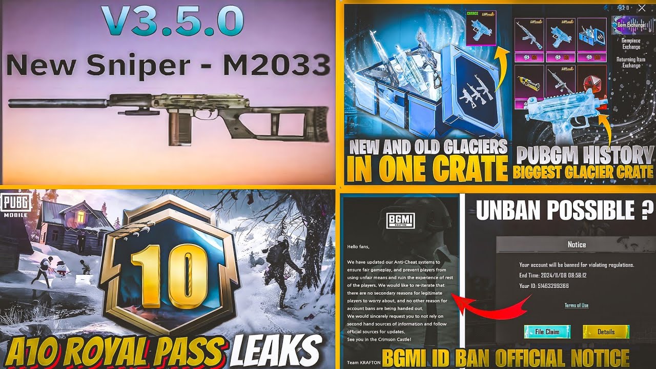 😱 URGENT 8.62 MB NEW UPDATE IN BGMI New Glacier Gun Bgmi / Pubg 3.5