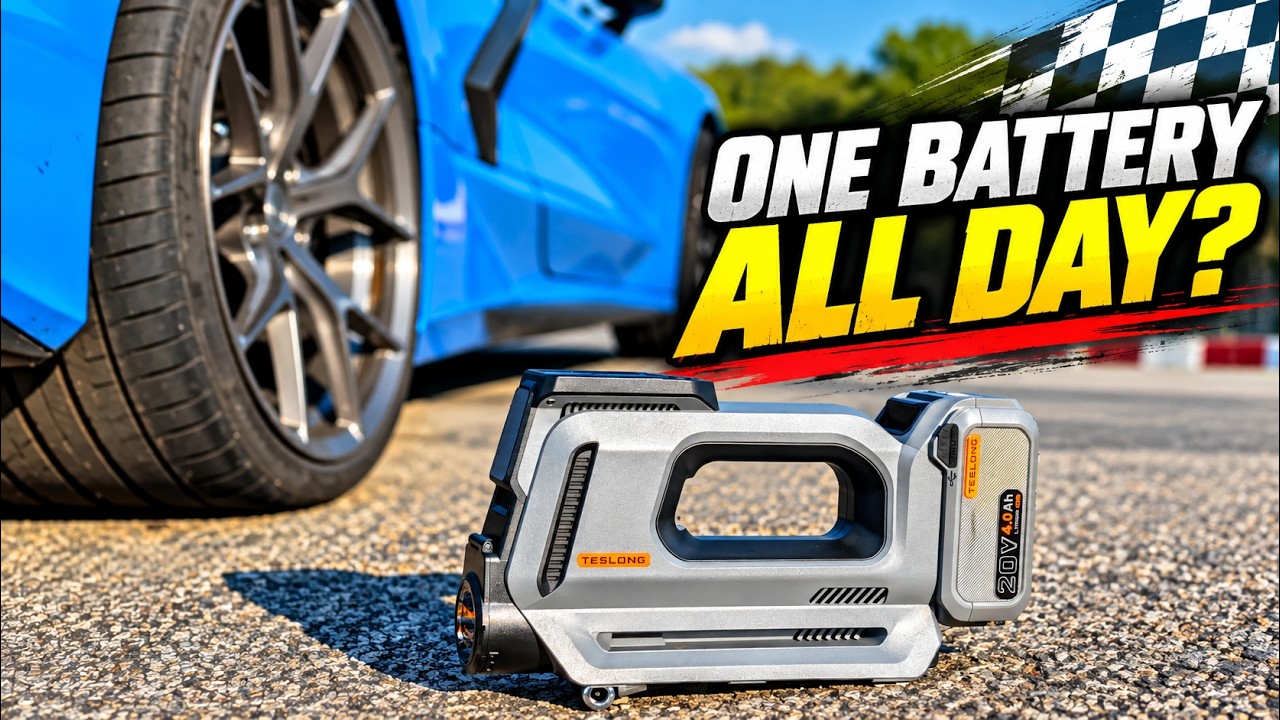 One Battery All Day? | Teslong Portable Tire Inflator with Removable Battery
