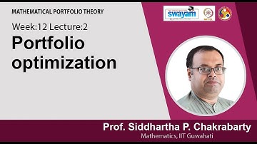 Lec 35: Portfolio optimization