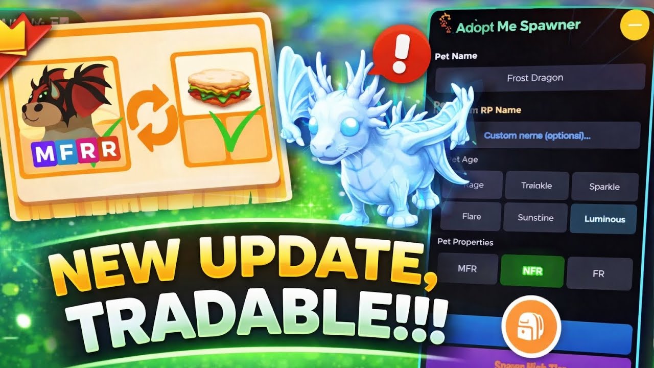 NEW UPDATE, TRADEABLE🤑!! ADOPT ME PETS. 