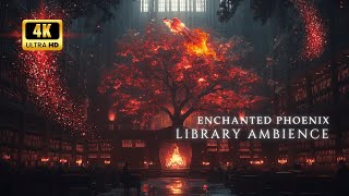 ⟡ Phoenix Library Fantasy 4K Ambience 🐦‍🔥 Relaxing Music With Page Turning ASMR 📖 screenshot 1