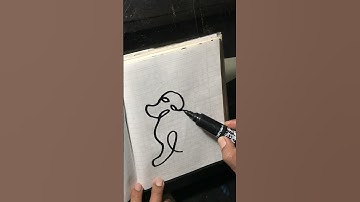Minimal one line drawings dog #art #challenge #fun #onelinedrawing #shorts