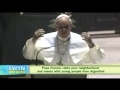 Pope Francis visits poor neighborhood and meets with young people from Argentina