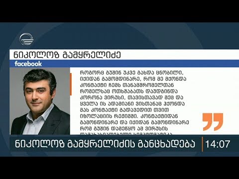 ნიკოლოზ გამყრელიძის განცხადება