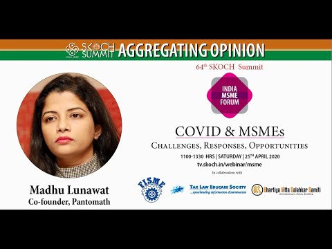 Madhu lunawat at 64th SKOCH Summit: India MSME Forum - COVID & MSMEs
