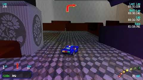 Re-Volt Custom Track Destructed City x1.2 (2019) by kallelay and ayumu, 8 Lap Race