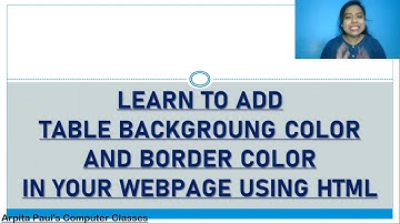 EASILY SET TABLE BACKGROUND COLOR AND BORDER COLOR IN YOUR WEB PAGE USING HTML