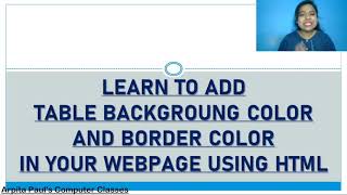 EASILY SET TABLE BACKGROUND COLOR AND BORDER COLOR IN YOUR WEB PAGE USING HTML Wealth