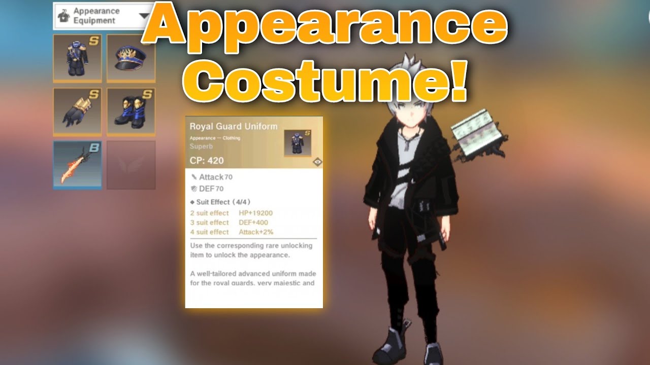 Legend of Neverland: Appearance Costume - Suit Set Effect Bonus Stats ...