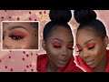 Red Rhinestone Makeup Look | Norvina Vol.3 Pallete