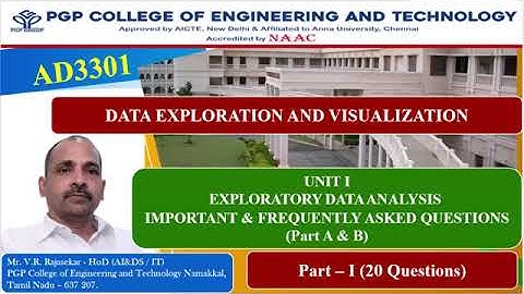 AD3301 DATA EXPLORATION AND VISUALIZATION - Unit I Important Questions