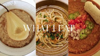 WHAT I EAT IN A WEEK VEGAN | Ethiopian Ful, Poached Pears, Pasta Muddica + More
