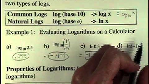 Section 6.4 Logarithmic Functions