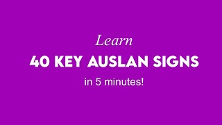 Learn 40 Key Auslan Signs in 5 Minutes!