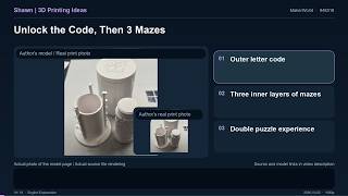 Unlock the Code, Then 3 Mazes! 3D Printed Secret Vault | Structure, Gift Ideas & Print Tips