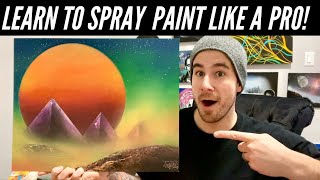 Planet and Pyramid Spray Paint Art Tutorial - Intermediate Spray Art Tutorial