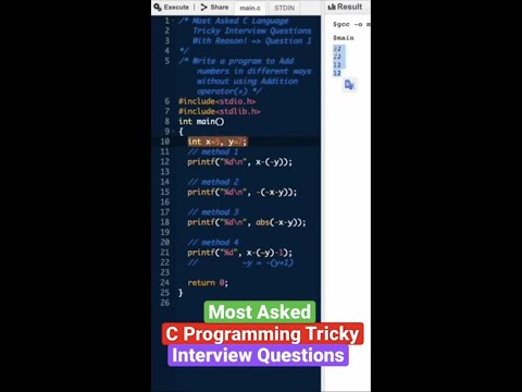 Most Asked C Language Tricky interview questions #C #clanguage #interview #freshers #software