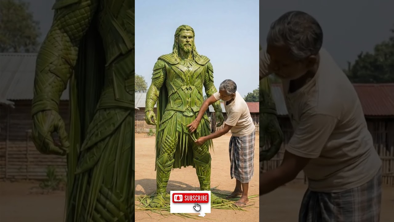 Thor ⚡ Chris Hemsworth Sculpted in Coconut Leaf Art 😱