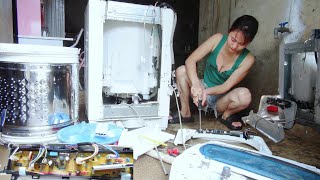 Repair Tosiba washing machine, How to clean the washing drum and restore the washing machine motor