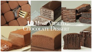 Top 10 Most Viewed Chocolate Cake & Dessert Recipe | Brownie,Fudge cake,Crepe cake,Castella