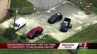 Melbourne police shoot armed person trying to access airport through secure gate