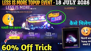Less Is More Event 60% Discount Trick | 160rs. Mein 520 Diamond Kaise Milega | Free Fire Topup Event screenshot 5