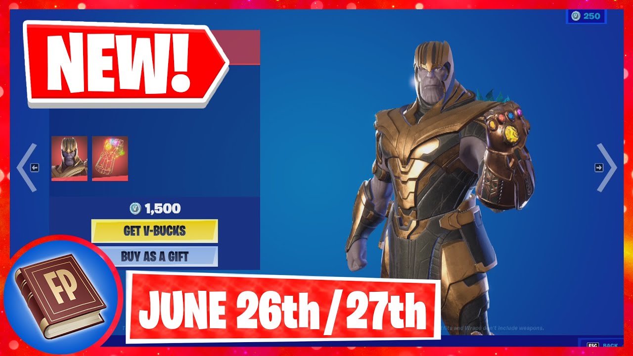 Fortnite Item Shop : *NEW* THANOS SKIN + MARVEL BUNDLES RETURN! [June 25th / 26th] (Item Shop Today)