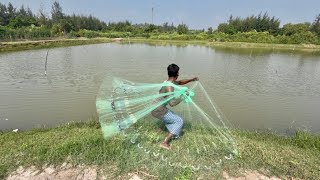Amazing Best Net Fishing Traditional Catching With Net In The Beautiful River Resimi