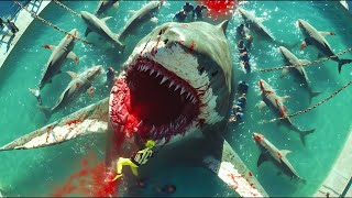 العلماء بيعملو تجارب علي اسماك القرش ، بتحولهم الي وحوش بياكلو اي حاجة تيجي في طريقهم