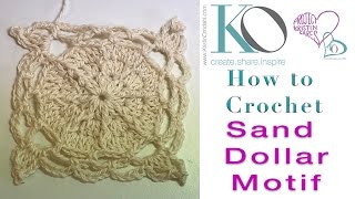 How to Crochet Sand Dollar Motif with Post Stitches LEFT HAND
