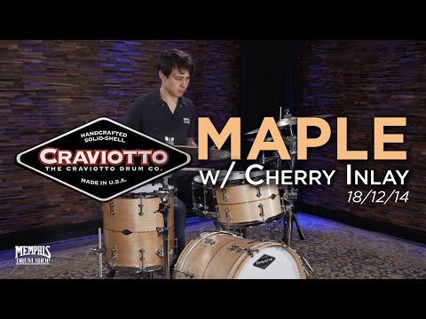 Craviotto Custom Shop Maple Drum Set with Cherry Inlay 18/12/14 - Natural Satin Oil (CRKIT3PC18MCI)