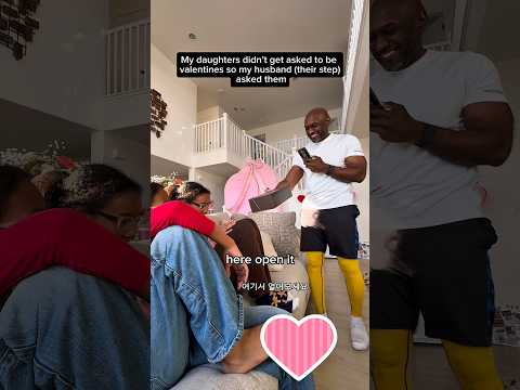 Stepdad <strong>asks</strong> stepdaughters to be his valentines 사랑+ 행복#stepdad #stepdaughters #새아빠
