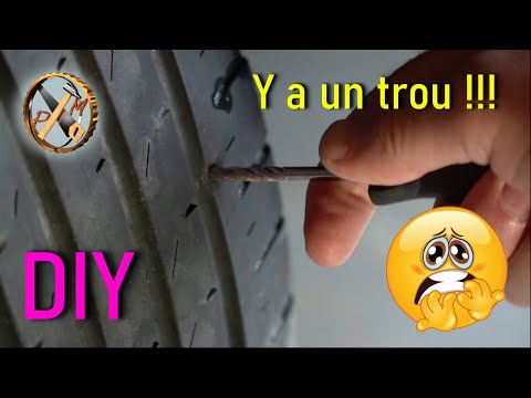 Repair BY YOURSELF and WITHOUT anti-puncture spray BUT with a wick and glue - Car tires