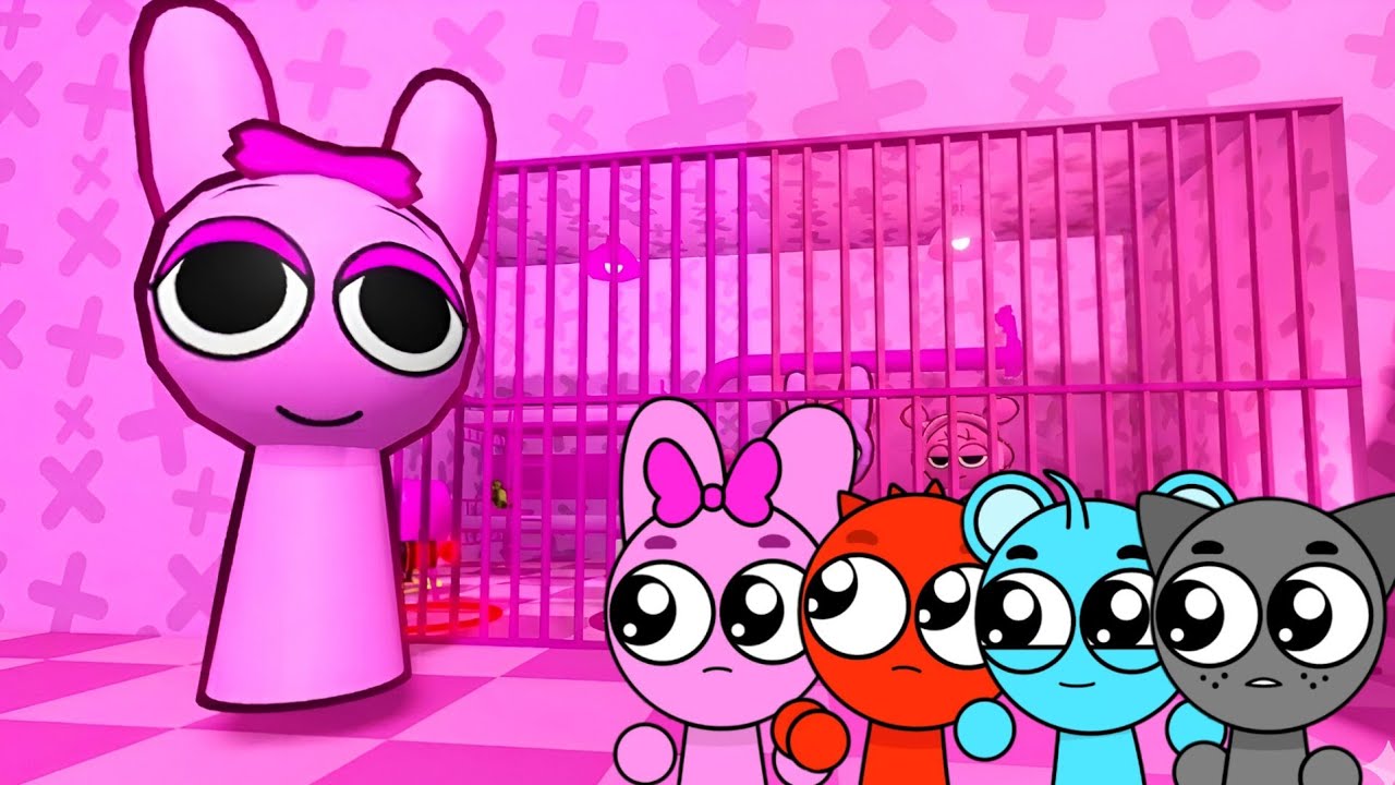 Pinki Raddy Sprunki Baby Pinki, Raddy, Sky & Gray Played Sprunki Pinki Prison ...