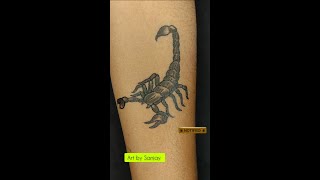 How to make  Scorpion tattoo😱😱😱😱 on hand by pen #shorts #tattoo #tattooart #art