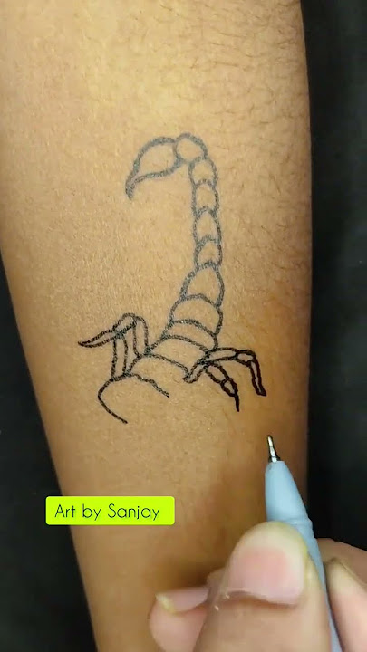 How to make  Scorpion tattoo😱😱😱😱 on hand by pen #shorts #tattoo #tattooart #art