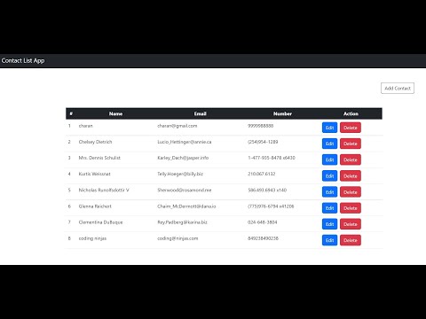 Contacts List project using React js and redux for Coding ninjas