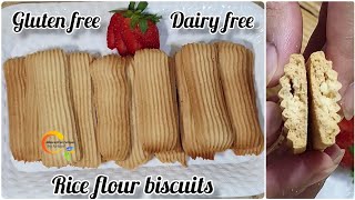 بسكوت العيد بدقيق الارز اقتصادى بدون صمغ خالى من الجلوتين وخالى لبن dairy free rice flour biscuits