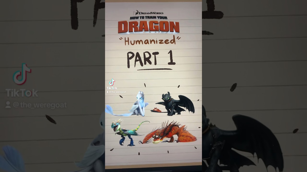 Toothless, Stormfly, Hookfang and the light fury as Vikings :)