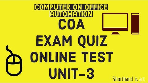 COA UNIT 3 MS-WORD IMPORTANT ONE MARK QUESTION ONLINE TEST