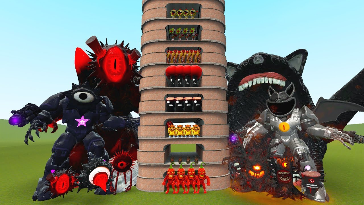 TALLGRASS LITTLE TO BIG ALL SPRUNKI MR SUN FAMILY VS ALL MR TREE SPRUNKI PHASES 1 - 10 in GMod !!