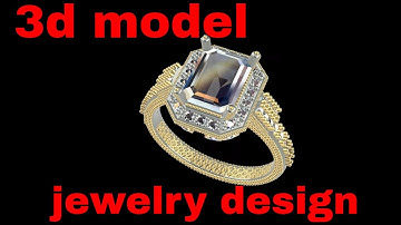 Emerald cut engagement ring animation |3d jewellery design in rhinoceros