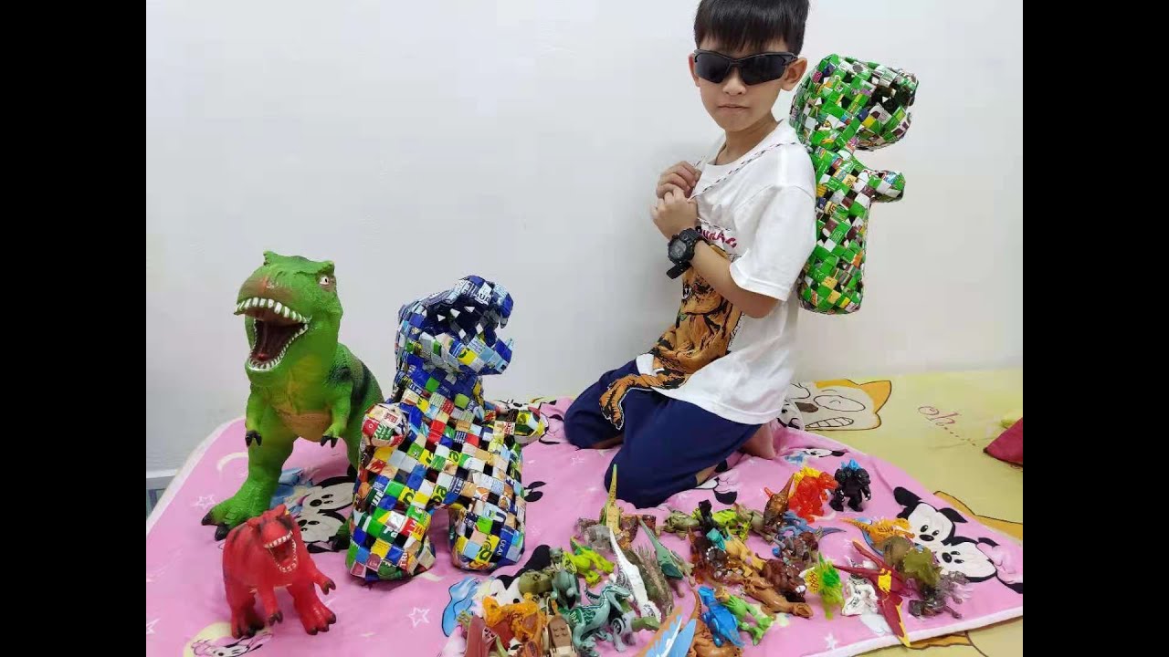 DIY环保铝袋恐龙玩具收纳包 Recycle Plastic Beg