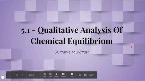 5.1 - Qualitative Analysis Of Chemical Equilibrium