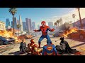 SUPERMAN SPIDERMAN BATMAN LIVE GTA V - RAGDOLLS FAILS