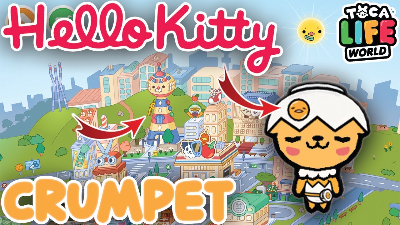 NEW Hello Kitty GUDETAMA CRUMPET Toca Life World! NOVO CRUMPET Hello